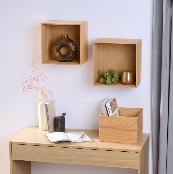 Bogkasser fyrretræ brun 3-pk.